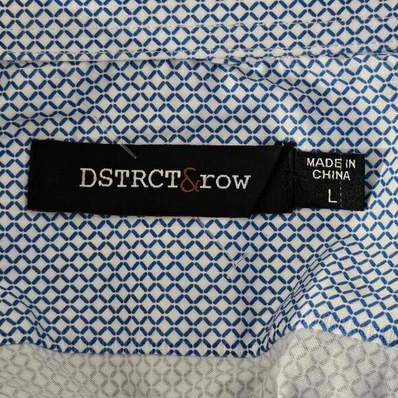 DSTRCT & Row Ferrer Stretch Print Button-Up Shirt Size L - Picture 5 of 7